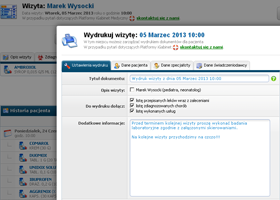 Generowanie oraz wydruk dokumentacji medycznej Generowanie oraz wydruk dokumentacji medycznej